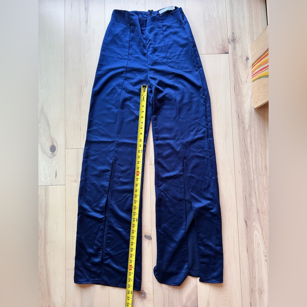 True Violet Satin Super High Waist Flare Plants